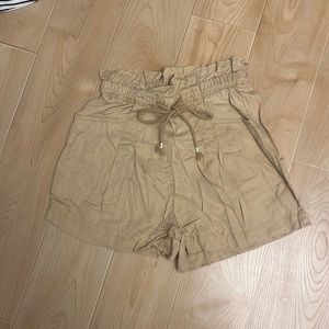 Tan high waist shorts